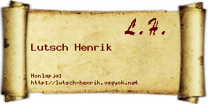 Lutsch Henrik névjegykártya